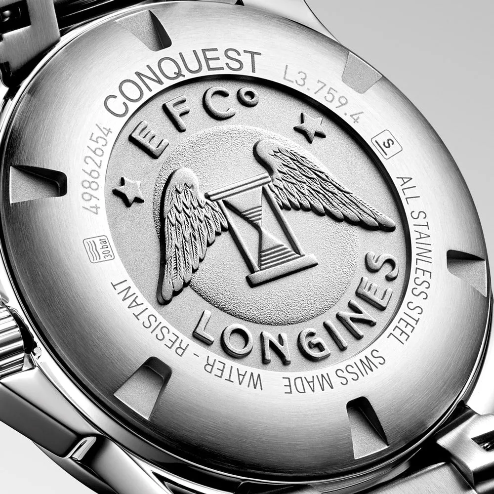 Longines Conquest 41mm Black Dial Quartz Gents Watch L3.759.4.58.6