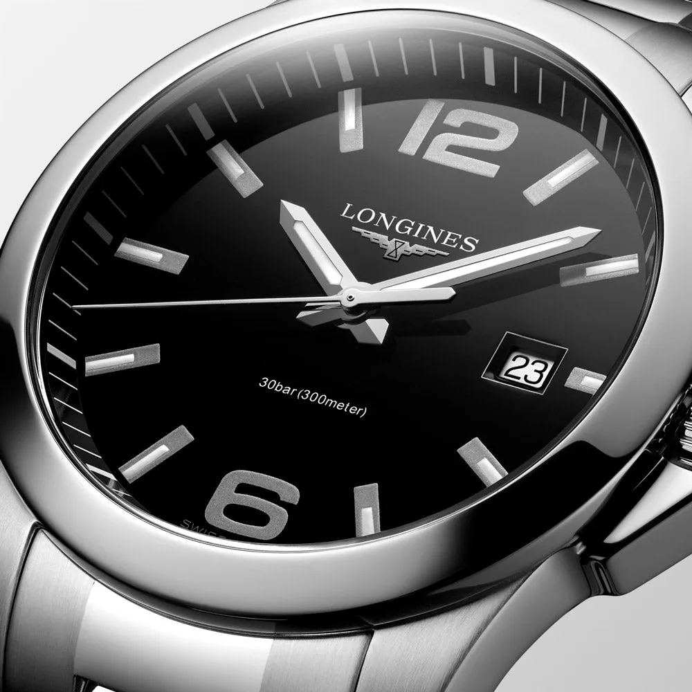 Longines Conquest 41mm Black Dial Quartz Gents Watch L3.759.4.58.6