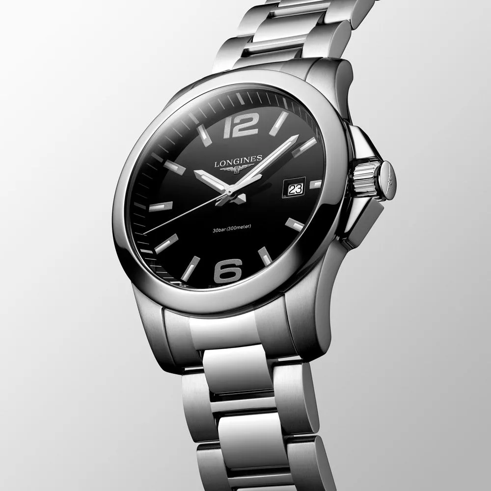 Longines Conquest 41mm Black Dial Quartz Gents Watch L3.759.4.58.6