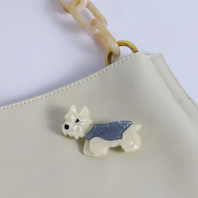 Lovely Handmade Acrylic Dog Shape Brooch Pin