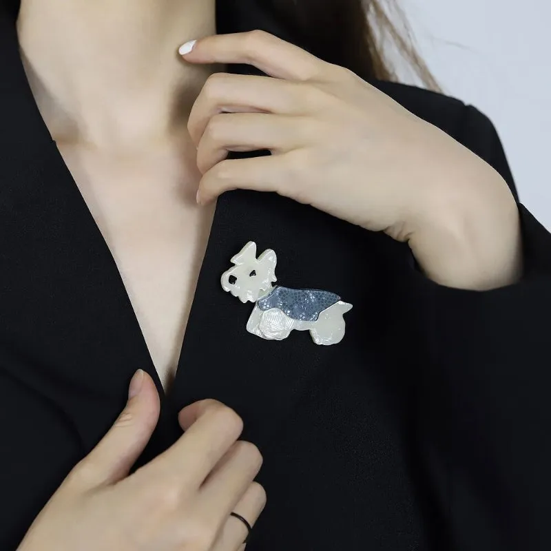 Lovely Handmade Acrylic Dog Shape Brooch Pin