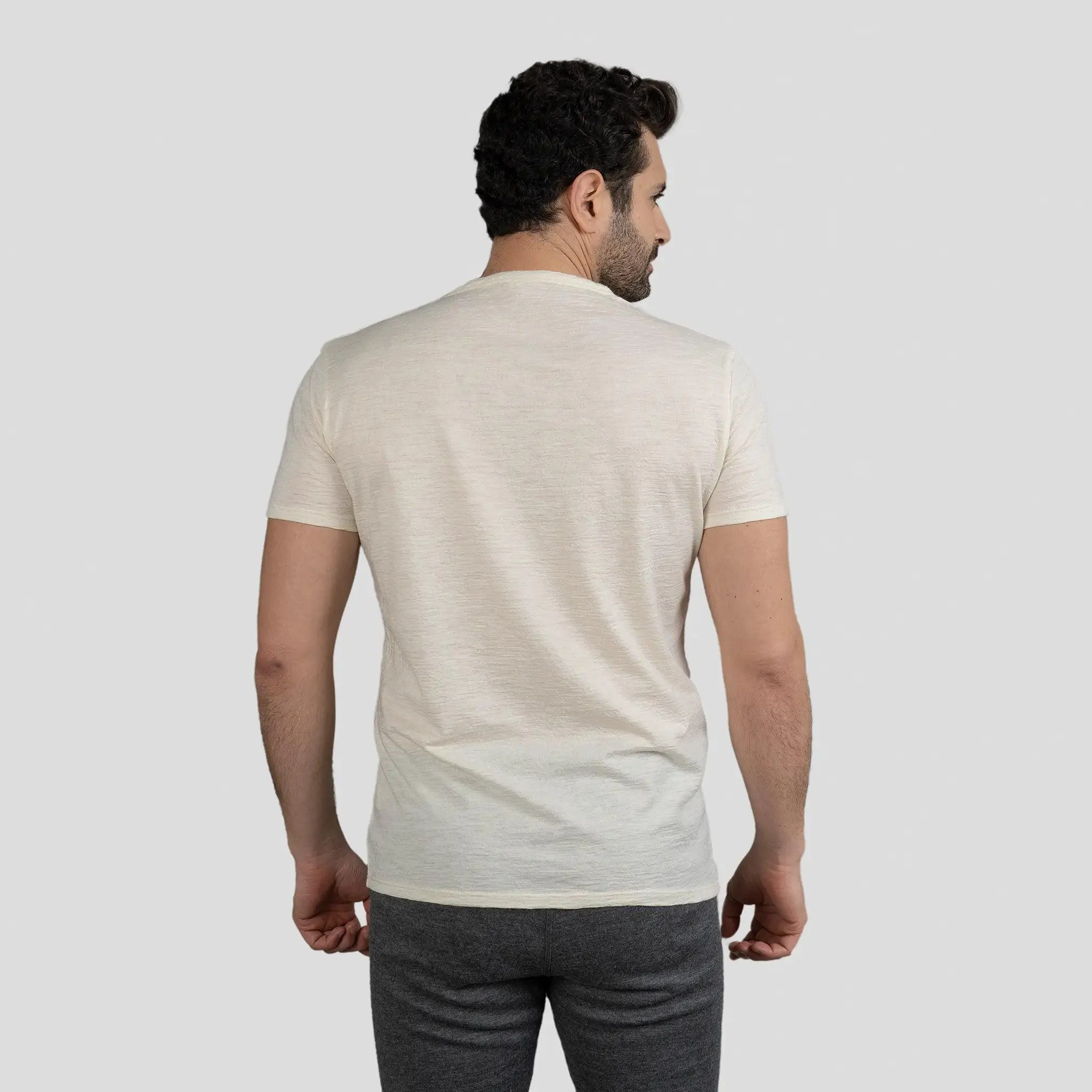 Men's Alpaca Wool Shirt: 160 Ultralight V-Neck