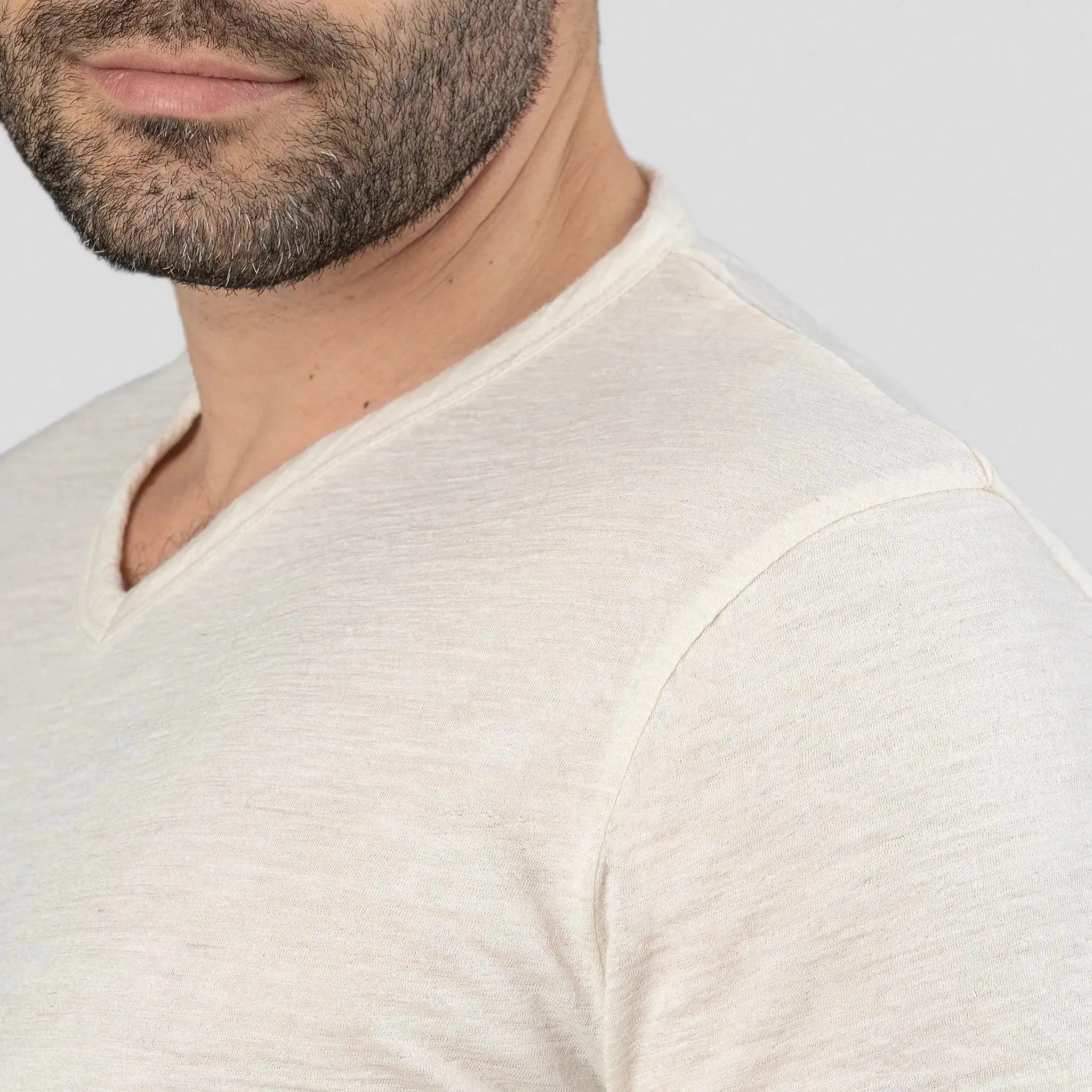 Men's Alpaca Wool Shirt: 160 Ultralight V-Neck