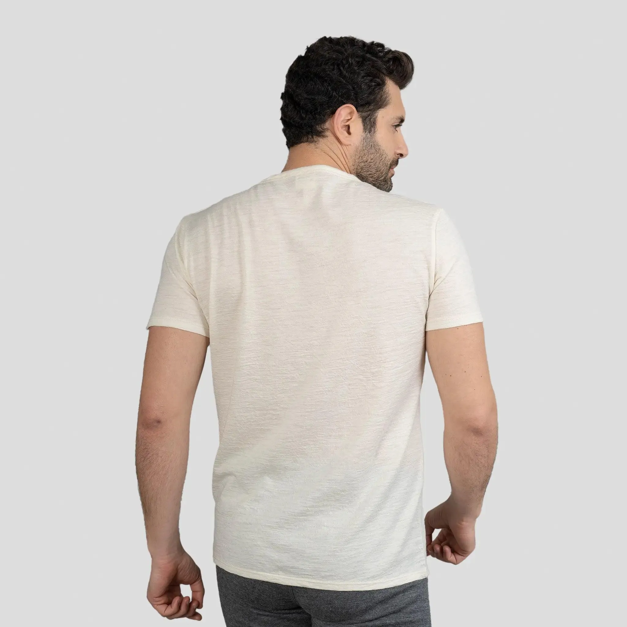Men's Alpaca Wool T-Shirt: 160 Ultralight Crew Neck