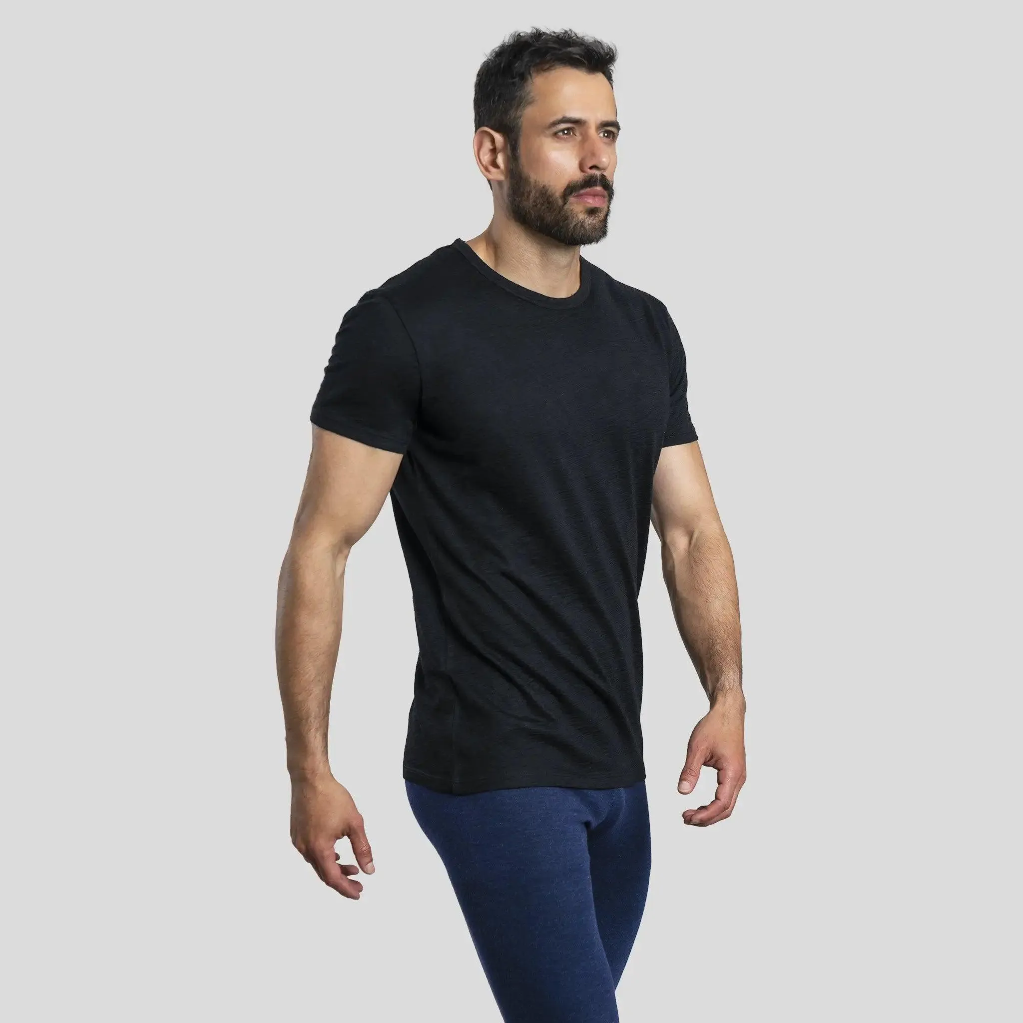 Men's Alpaca Wool T-Shirt: 160 Ultralight Crew Neck
