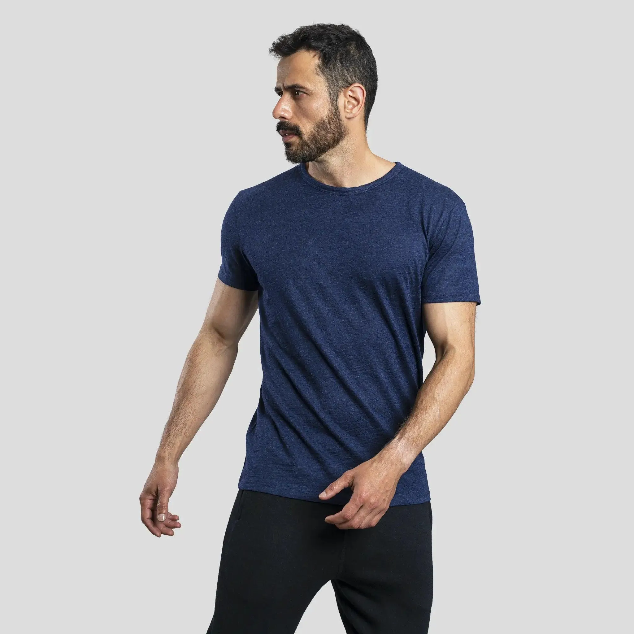Men's Alpaca Wool T-Shirt: 160 Ultralight Crew Neck