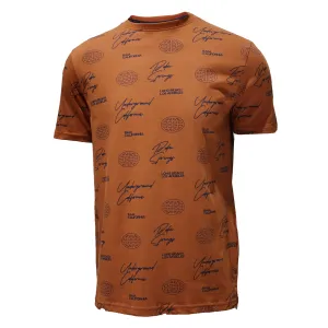 Mens Aop Crew Neck T Shirt Orange