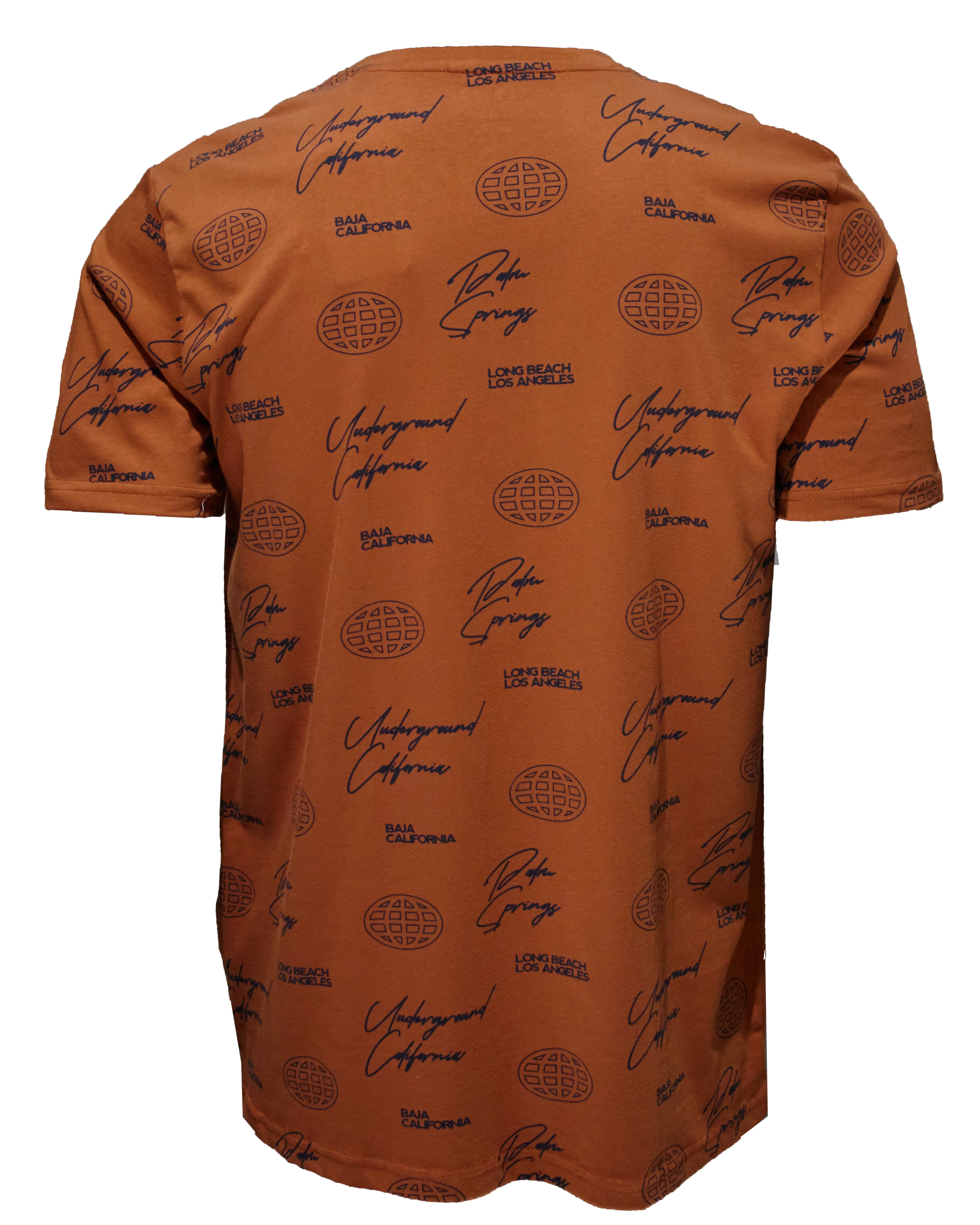 Mens Aop Crew Neck T Shirt Orange
