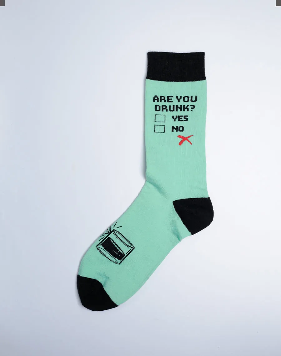 Men's Are You Drunk Party Crew Socks