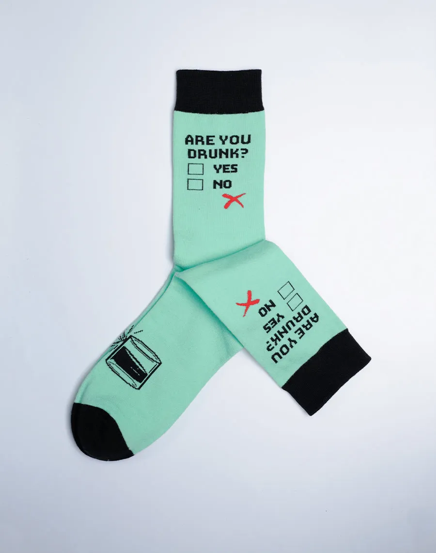 Men's Are You Drunk Party Crew Socks