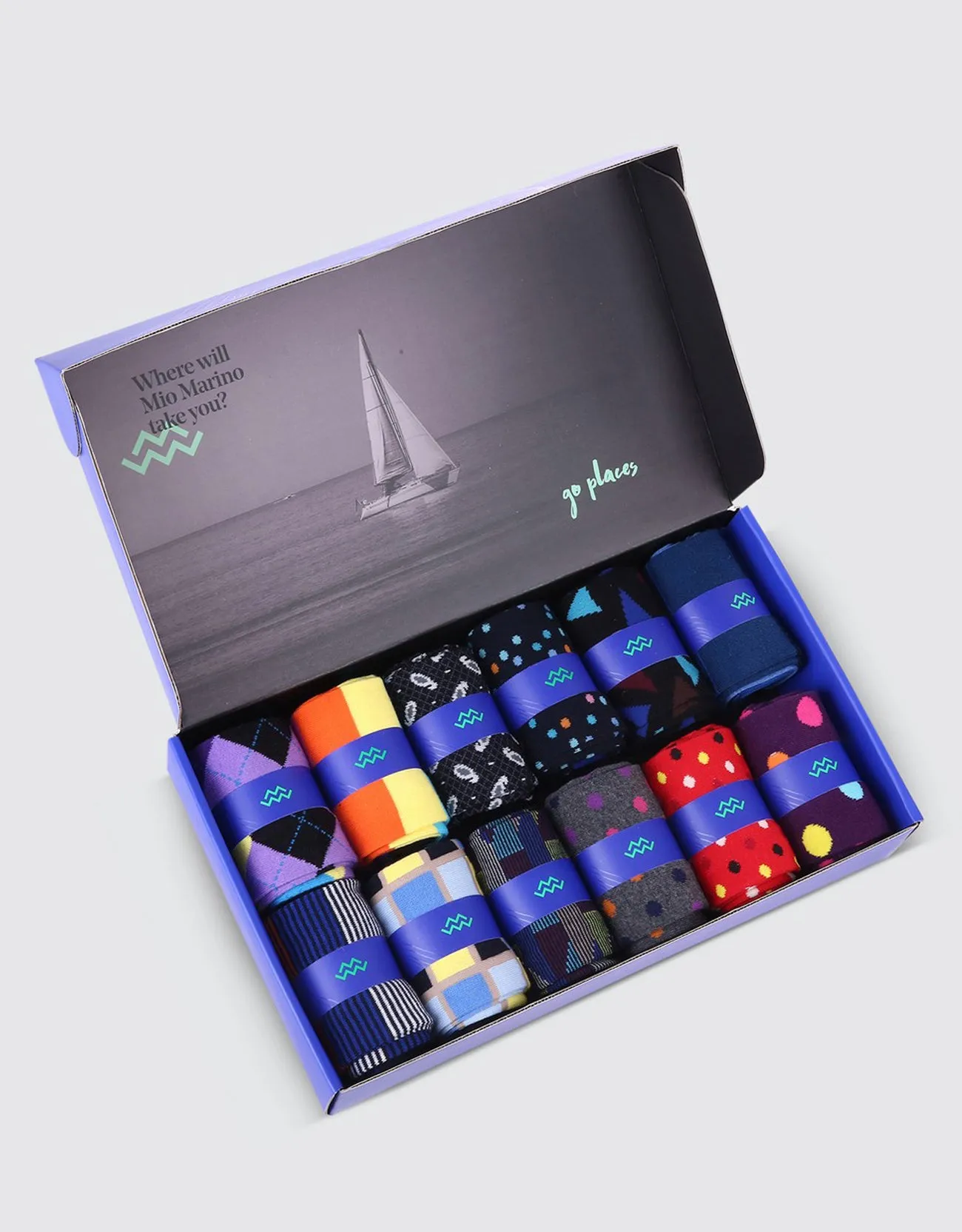 Men's Bold Designer Dress Socks 12 Pack