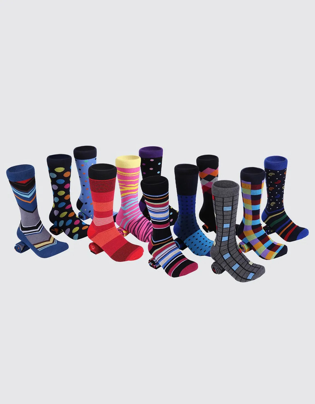 Men's Bold Designer Dress Socks 12 Pack