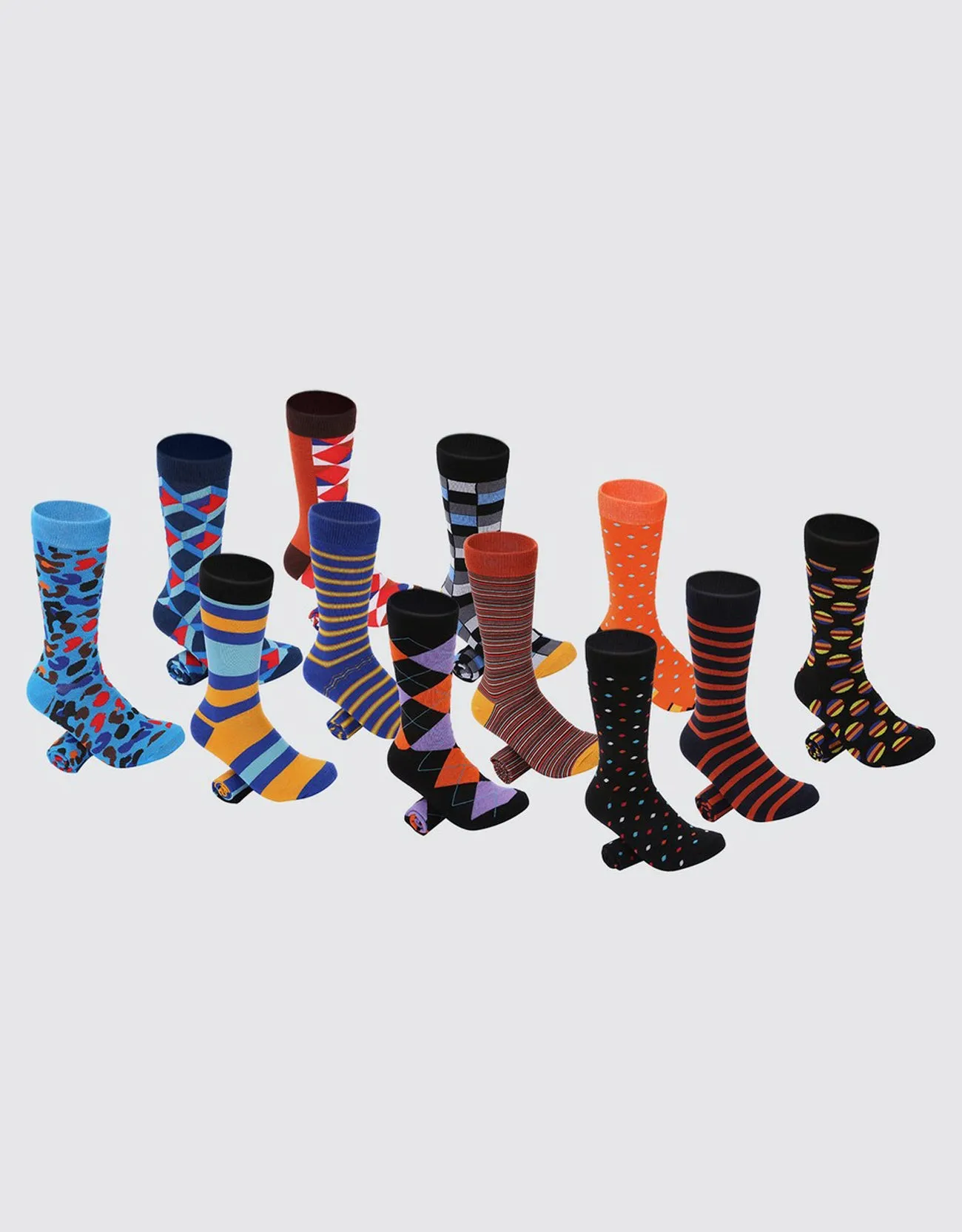 Men's Bold Designer Dress Socks 12 Pack