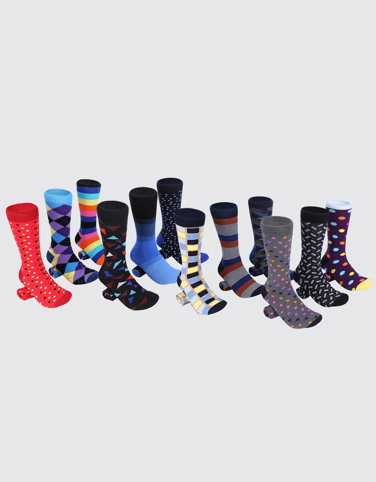 Men's Bold Designer Dress Socks 12 Pack