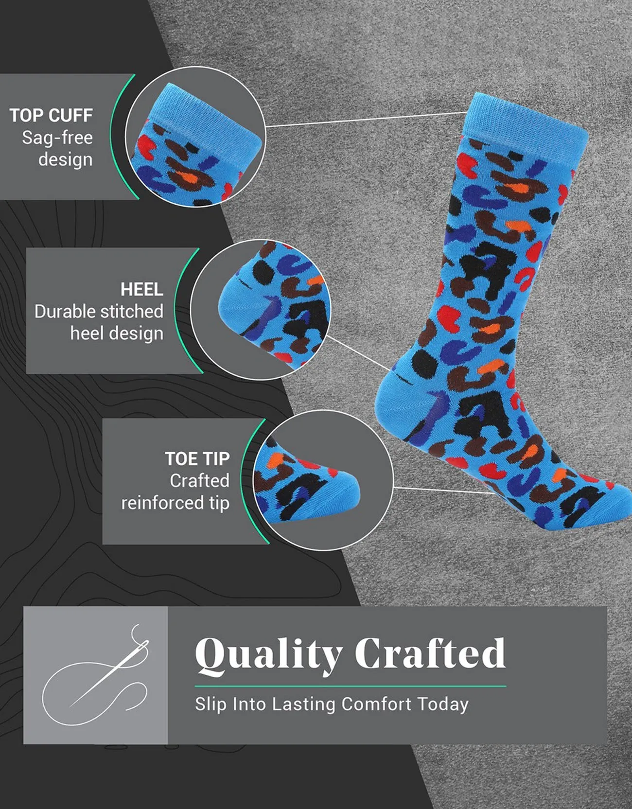 Men's Bold Designer Dress Socks 12 Pack