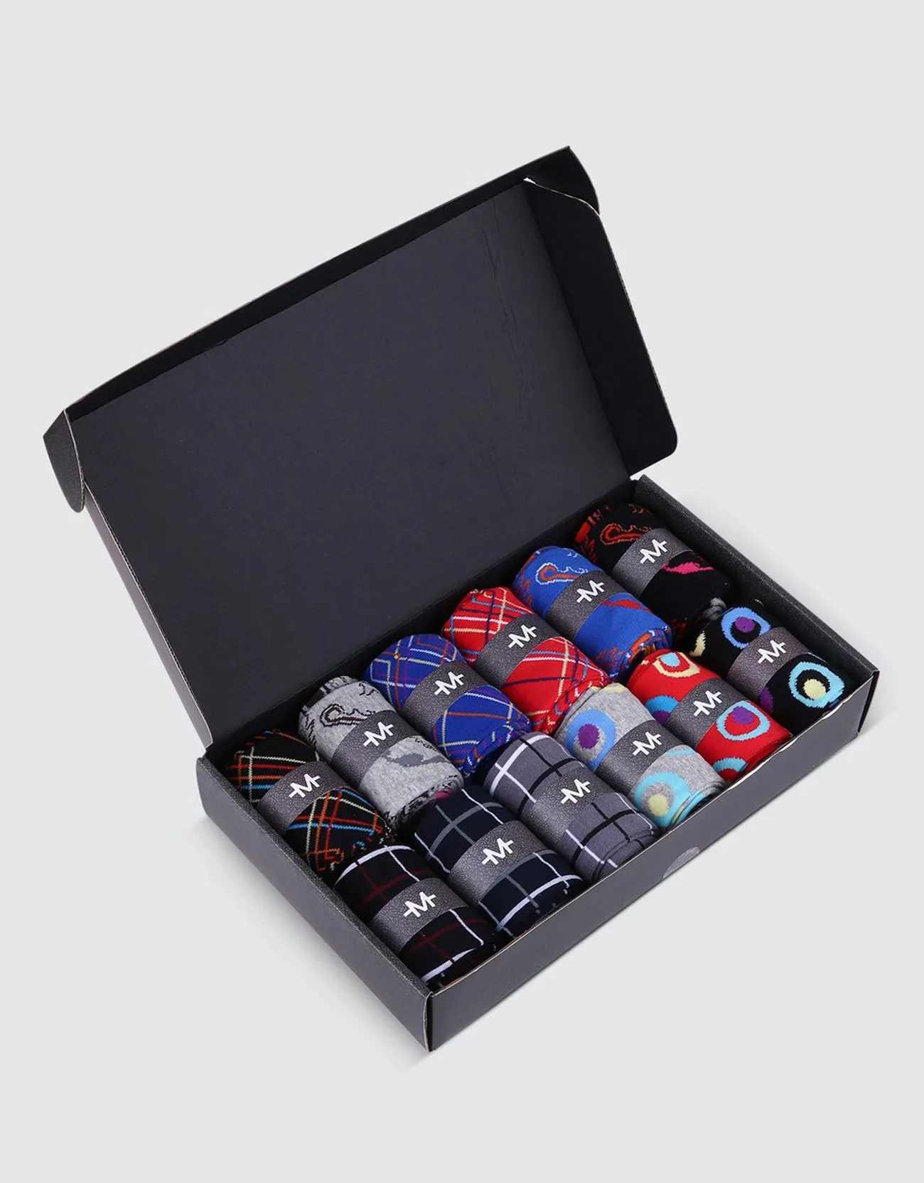 Men's Bold Designer Dress Socks 12 Pack