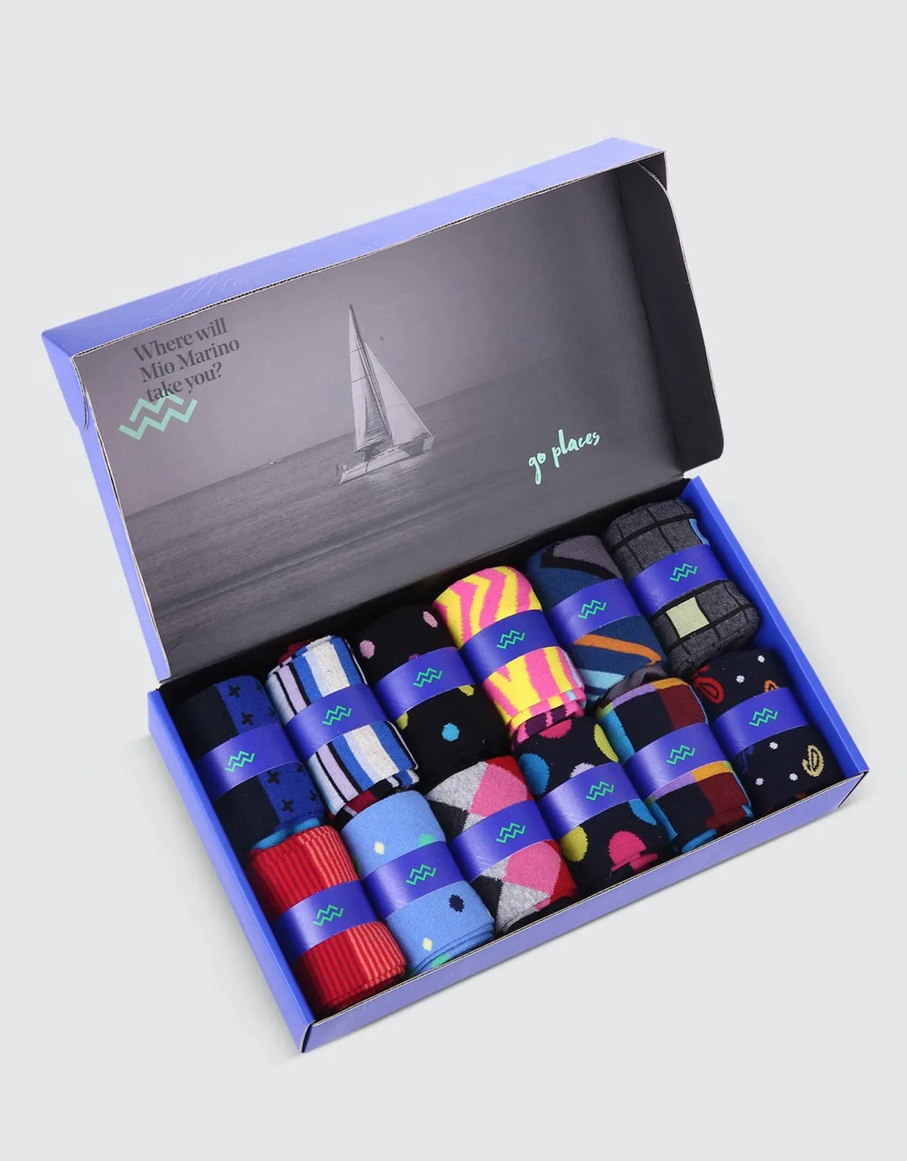 Men's Bold Designer Dress Socks 12 Pack