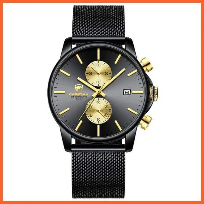 Mens Branded Watch Fashion Sports Quartz Watches | Mens Leather Waterproof Chronograph Wristwatches
