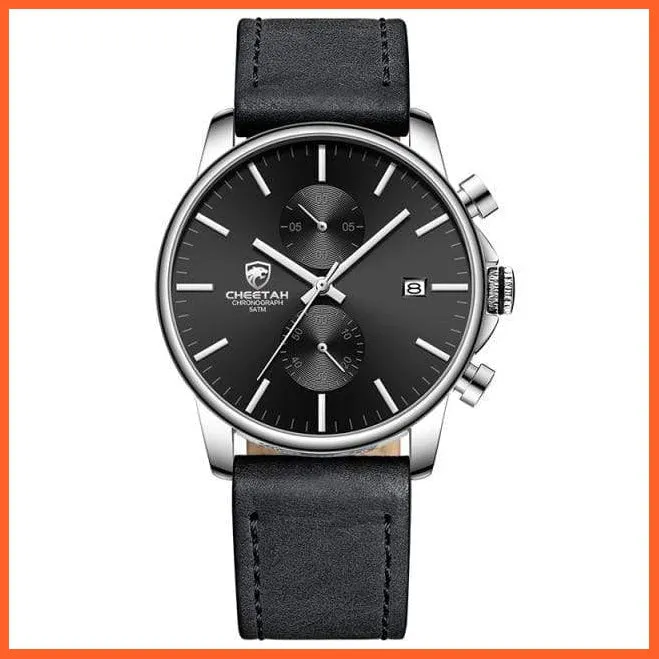 Mens Branded Watch Fashion Sports Quartz Watches | Mens Leather Waterproof Chronograph Wristwatches