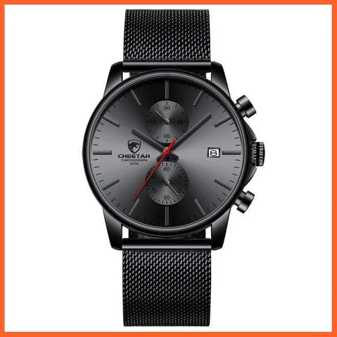 Mens Branded Watch Fashion Sports Quartz Watches | Mens Leather Waterproof Chronograph Wristwatches