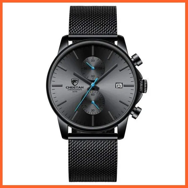 Mens Branded Watch Fashion Sports Quartz Watches | Mens Leather Waterproof Chronograph Wristwatches