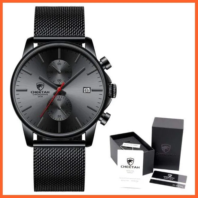Mens Branded Watch Fashion Sports Quartz Watches | Mens Leather Waterproof Chronograph Wristwatches