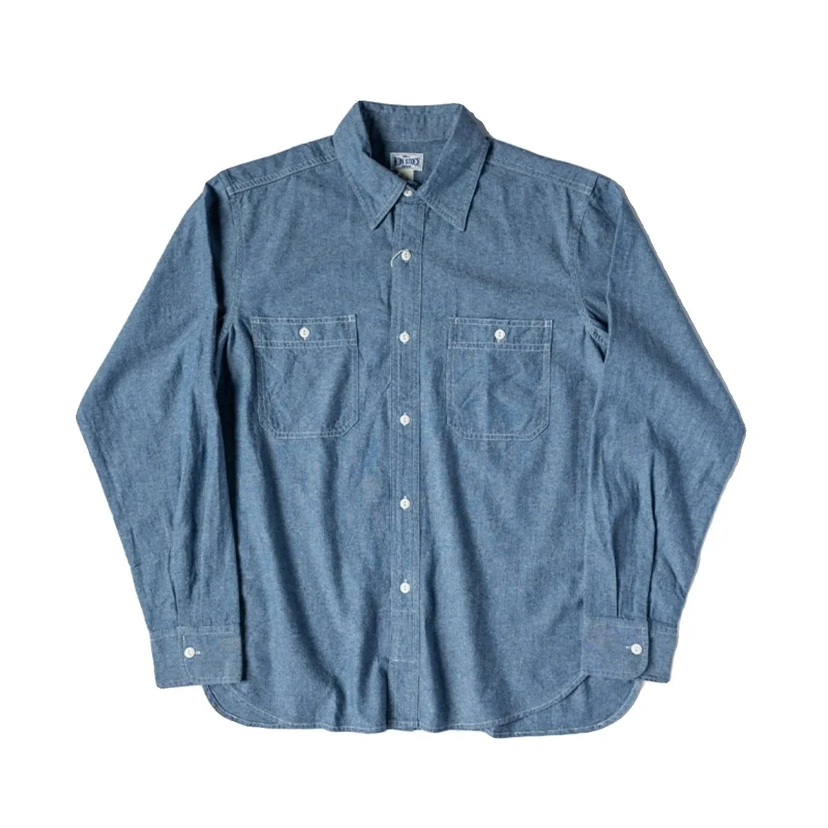 Men's Chambray Button-Down Pocket Work Shirt - Blue