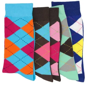 Men’s Fun Argyle Socks, 5-Pack