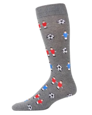 Men's Fun Foosball Bamboo Blend Novelty Crew Sock