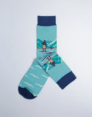 Men's SUP Stand Up Paddle Board Hawaiian Crew Sock