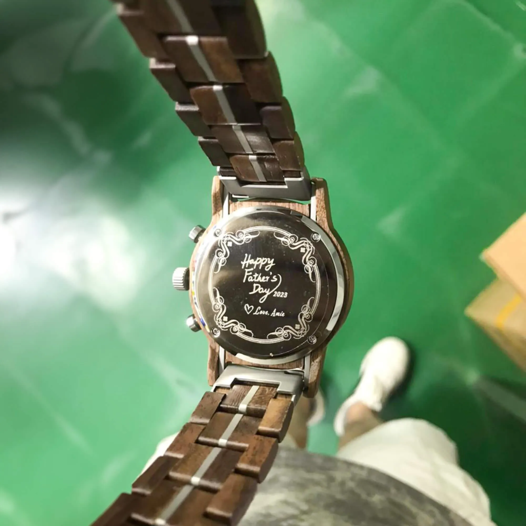 Men's Wooden Watches Classic Ebony Oak Black Chronograph