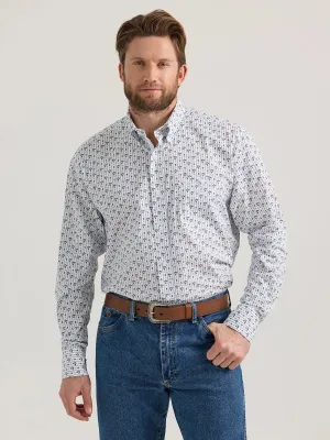 Men's Wrangler George Strait Floral Stripe Long Sleeve Button Down Shirt