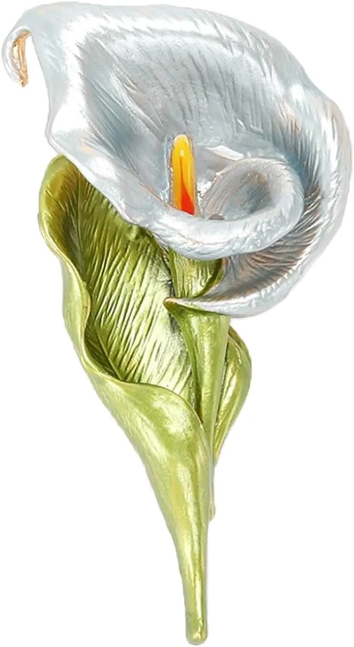 Mother's Day Gift Calla Lily Brooch Rhinestone Crystal Flower Brooches Calla Lily Lapel Pins for Women Elegant Dress Accessories