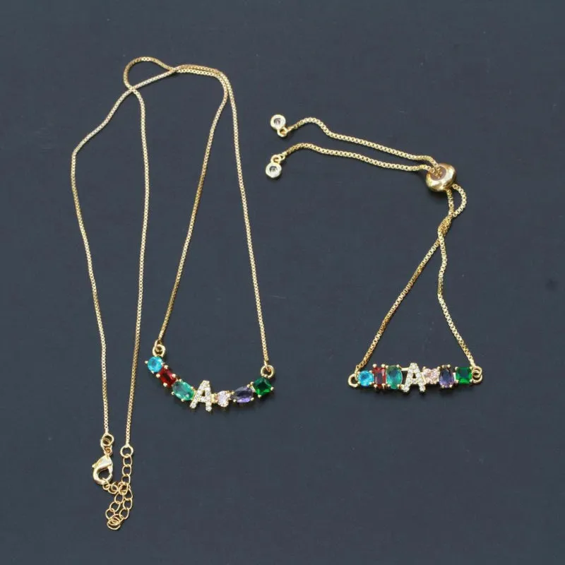 Multicolor Initials A-Z Charm Personalized Pendant Necklaces