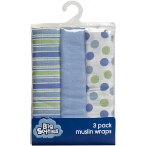 Muslin Wrap Swaddle - Boy (3 pk)