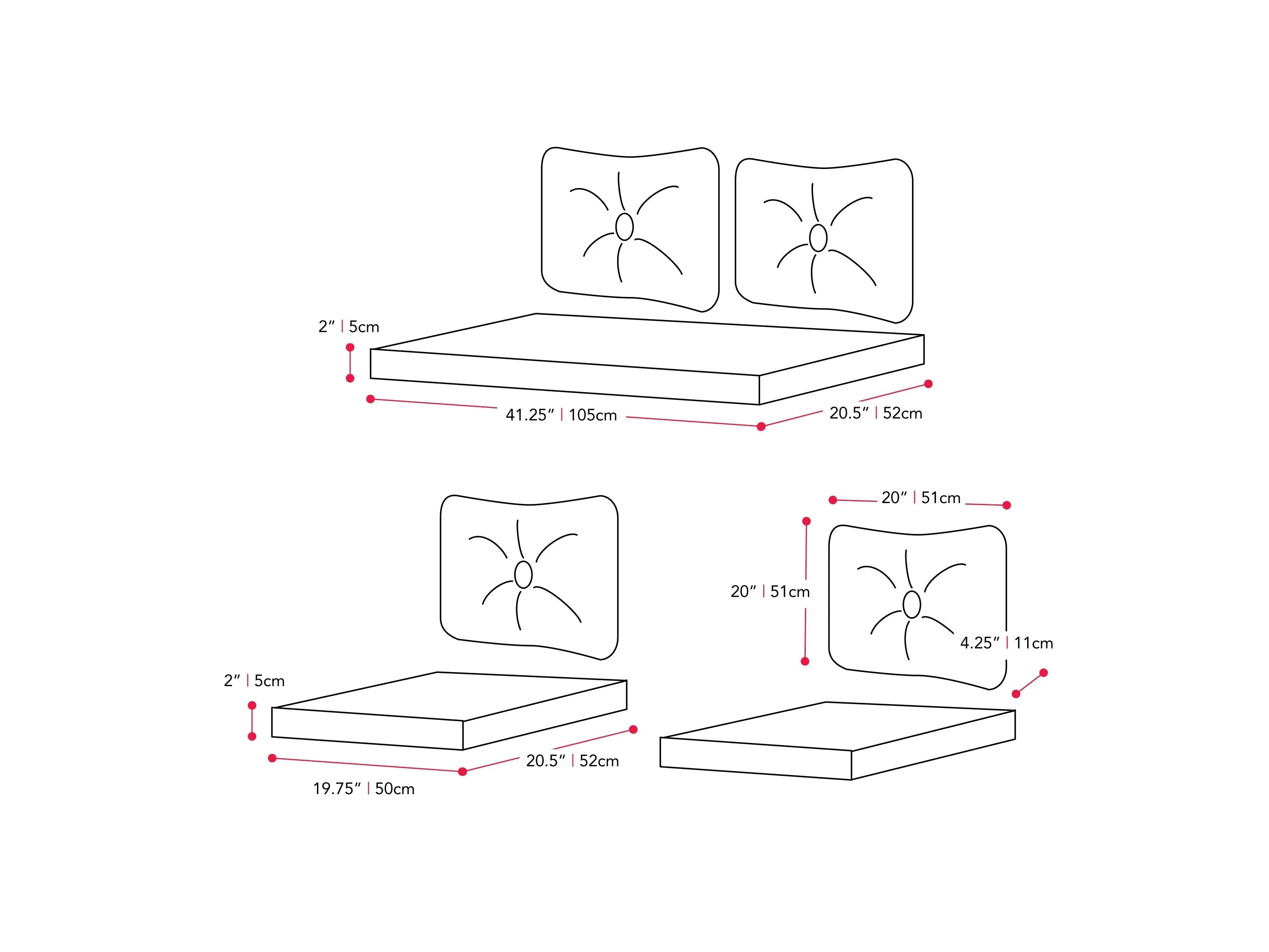 Navy Blue Replacement Cushion Set 7pc