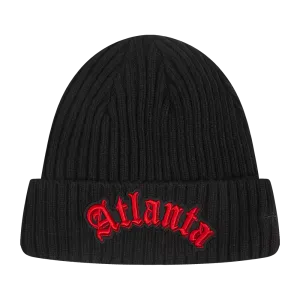 NBA ATLANTA HAWKS OLD ENGLISH BEANIE (BLACK)