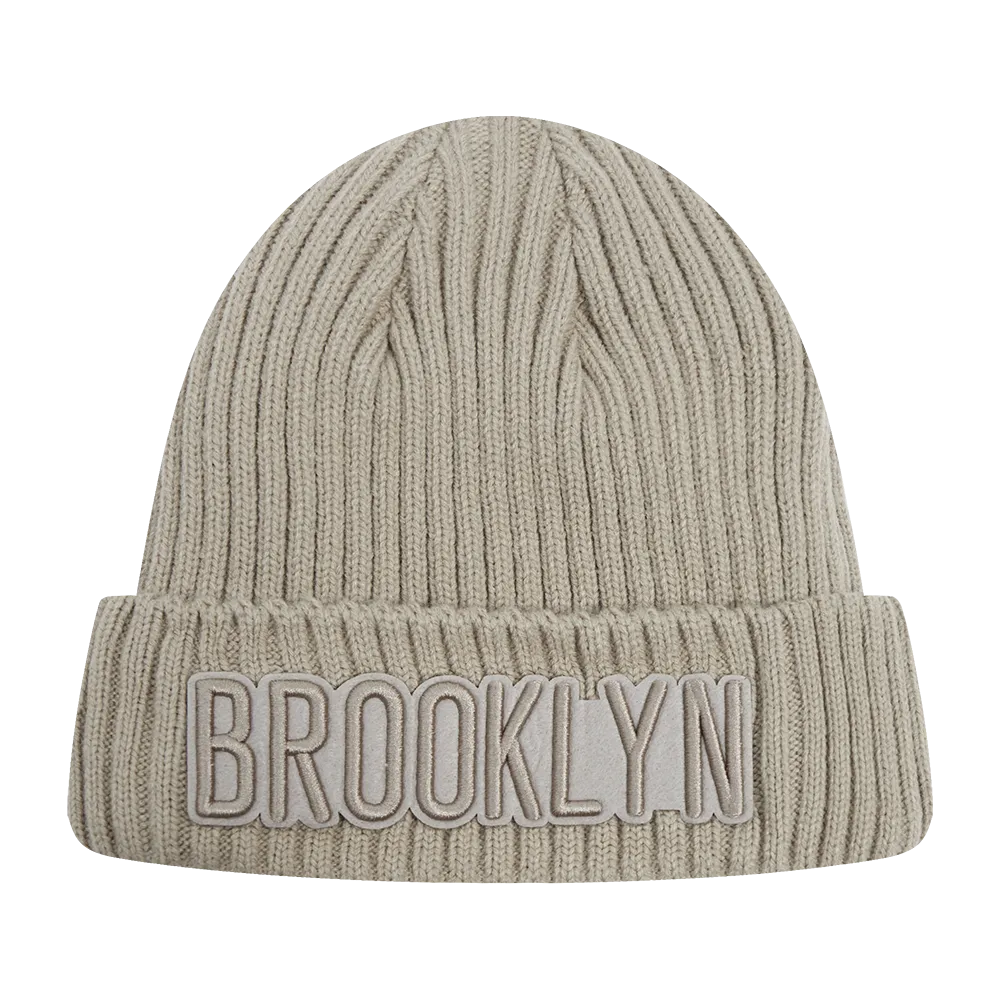 NBA BROOKLYN NETS NEUTRAL BEANIE (TAUPE)