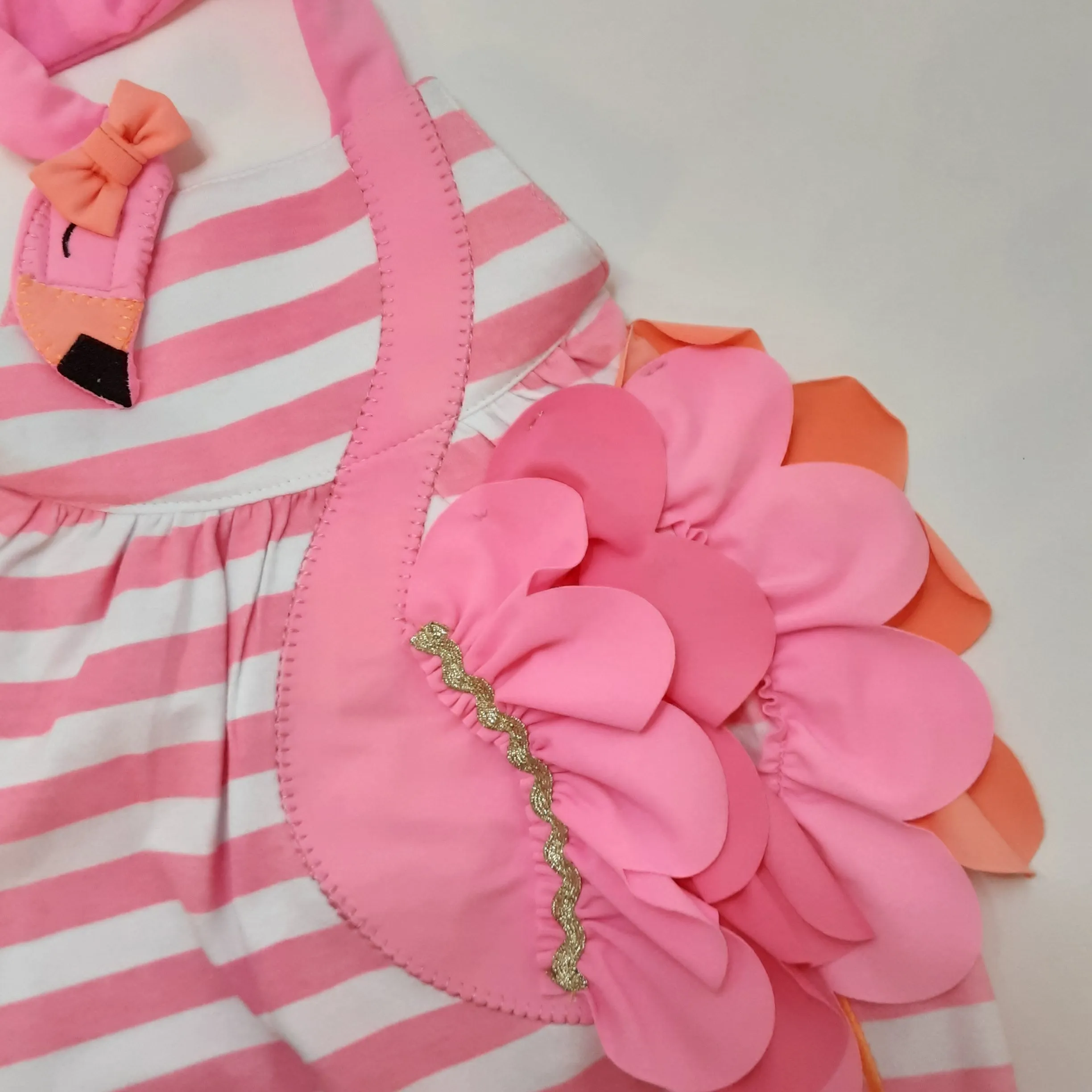 Neon Pink Flamingo Bubble Suit | Mud Pie size 6-9 m