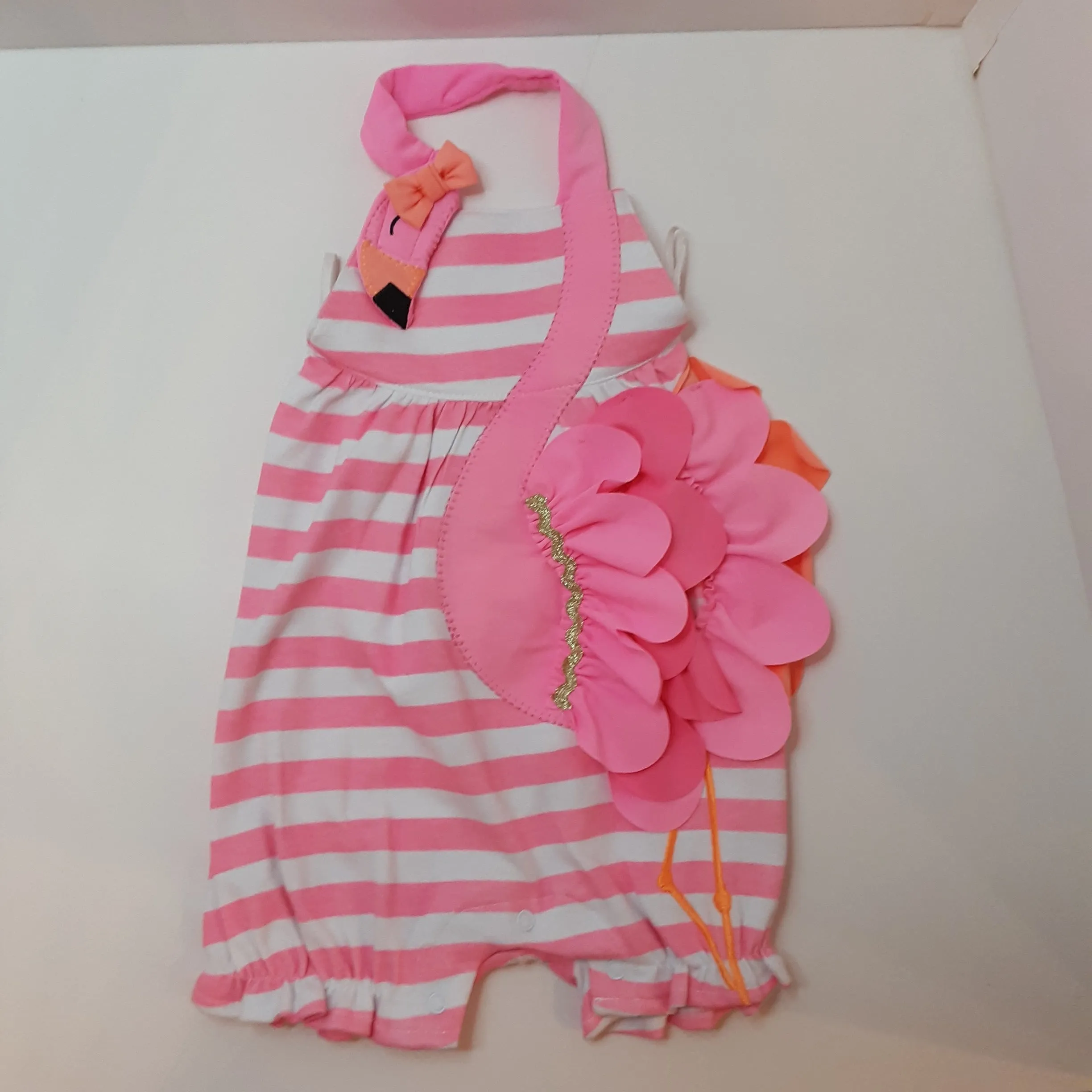 Neon Pink Flamingo Bubble Suit | Mud Pie size 6-9 m