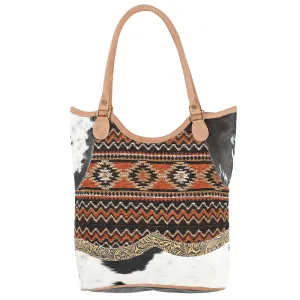 OHLAY OHV402 TOTE Upcycled Wool Upcycled Canvas Embossed Hair-on Genuine Leather women bag western handbag purse
