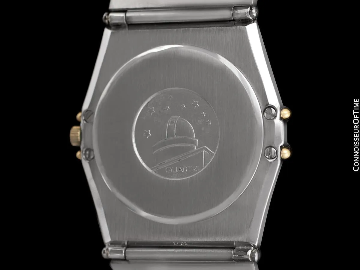 Omega Constellation Manhattan Mens 35mm Watch, Quartz, Date - Brushed Stainless Steel & 18K Gold