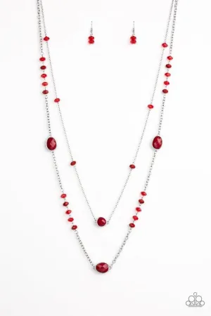 Paparazzi Necklace ~ Dazzle The Crowd - Red