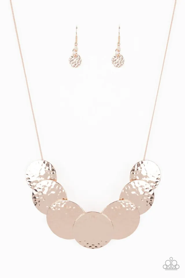 Paparazzi Necklace ~ RADIAL Waves - Rose Gold