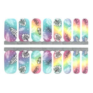 Pastel Rainbow Ombre Leaves