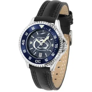 Penn State Nittany Lions Ladies Competitor Ano Poly/Leather Band Watch w/ Colored Bezel