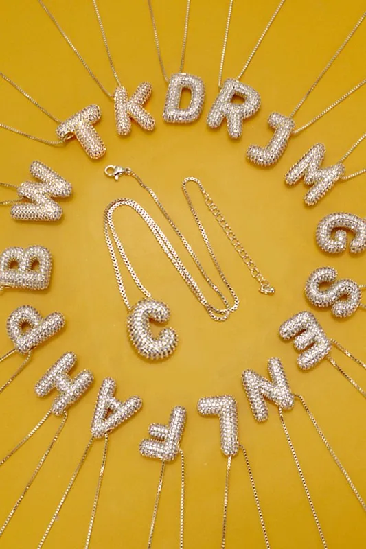 Personalized Bubble Necklace T Gold