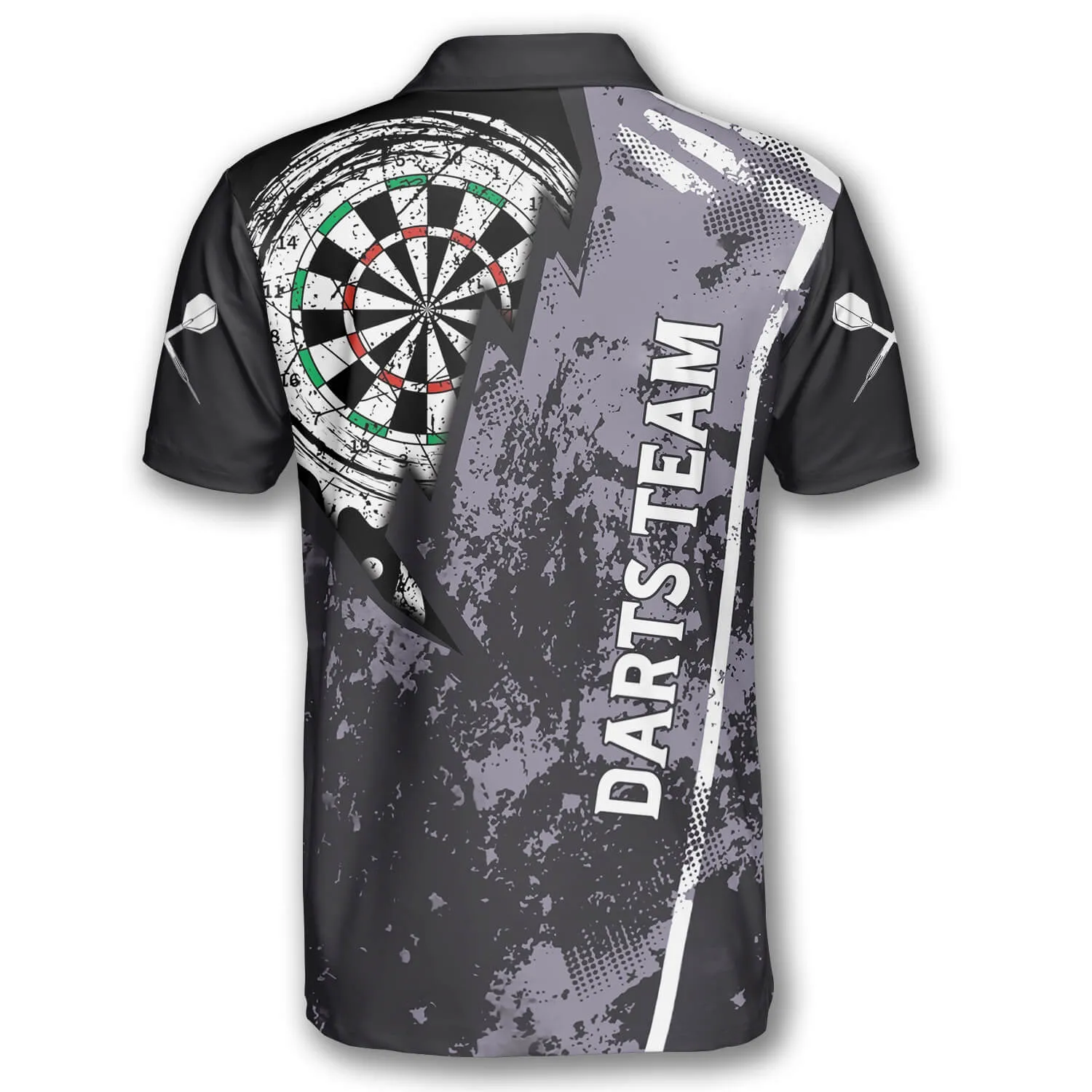 Personalized Grunge Lightning Custom Darts Polo Shirts, Unisex Dart Polo Shirt, Dart Shirts For Him, Dart Player Gift