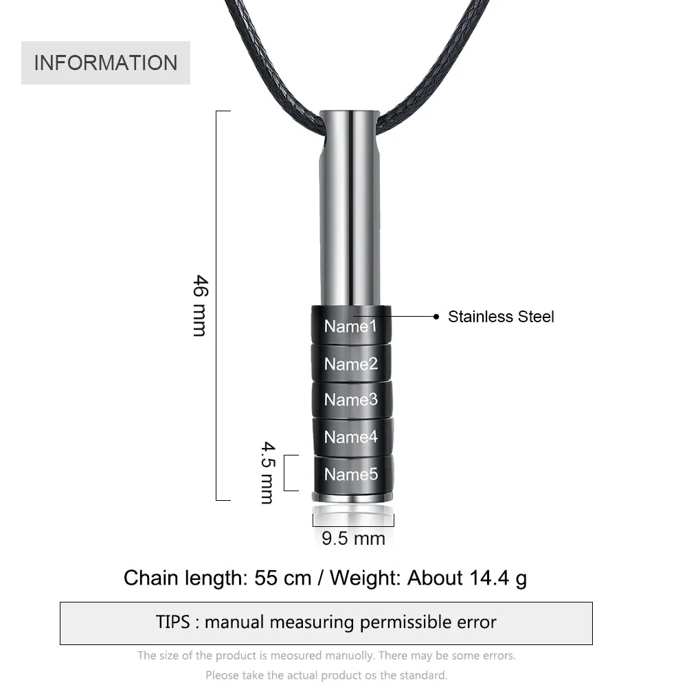 Personalized Stainless Steel Bar Necklace