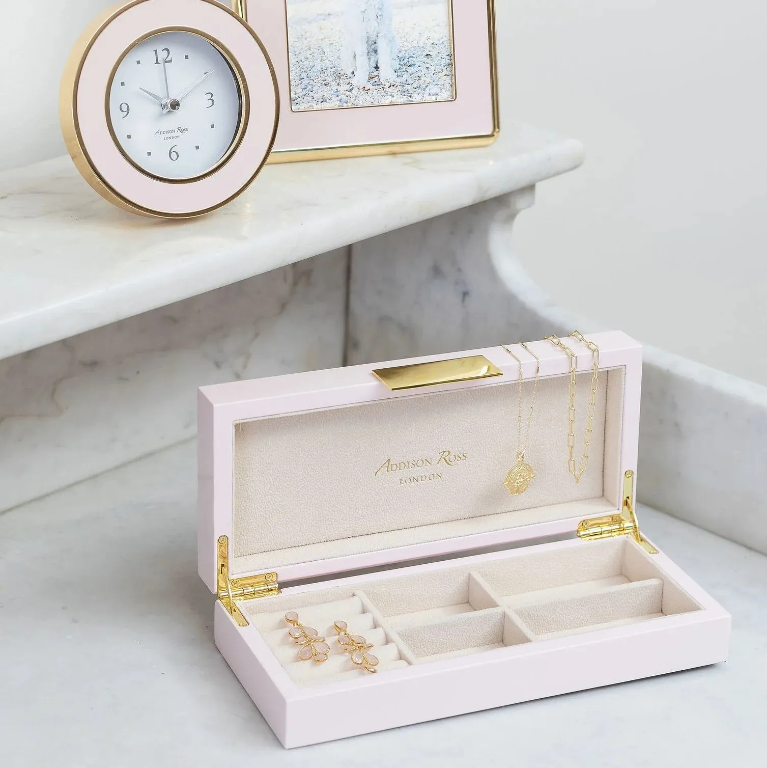 Pink Lacquer Box with Gold Accent